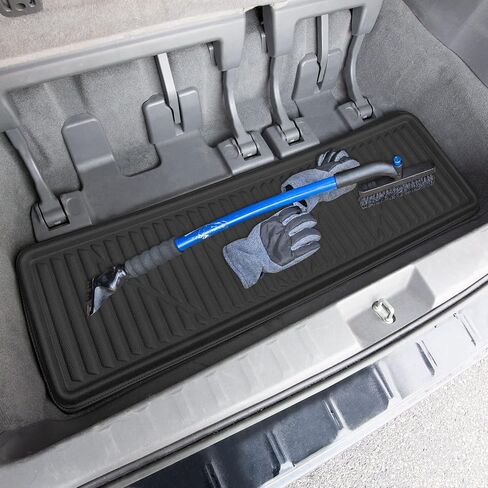 FH Group Custom Fit Trunk Mat for 2011 - 2020 Toyota Sienna، بطانة شحن من الجلد الصناعي الفاخر، حصيرة صندوق السيارة بتصميم صينية عميقة لتويوتا، حصيرة شحن واقية للشاحنة الصغيرة، بطانة صندوق السيارة مقاومة للتسلق in Kuwait