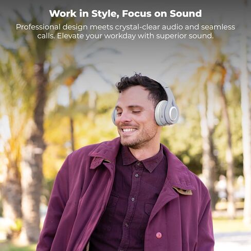Gabba Goods Wireless Over Ear Bluetooth Headphones with 6h Playtime, Sound, Deep Bass & Soft Leather Ear-Cups for Travel, Home, Office & More | Wireless Headphones (Black/Gold) in Saudi Arabia