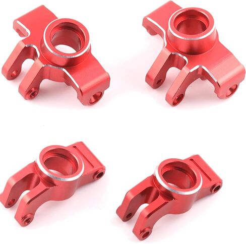 Front Knuckle Spindle + Rear Hub Set Aluminium Upgrade Parts for Arrma 1/18 Granite Grom Mega 380 Brushed 4X4 Monster Truck & Typhon Grom Mega 380 Brushed 4X4 Small Scale Buggy, Red (4PCS) in Saudi Arabia