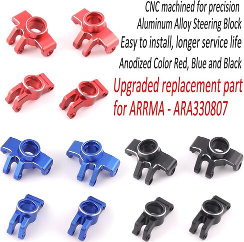 Front Knuckle Spindle + Rear Hub Set Aluminium Upgrade Parts for Arrma 1/18 Granite Grom Mega 380 Brushed 4X4 Monster Truck & Typhon Grom Mega 380 Brushed 4X4 Small Scale Buggy, Red (4PCS) in Saudi Arabia