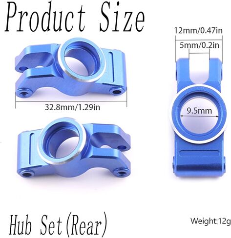Front Knuckle Spindle + Rear Hub Set Aluminium Upgrade Parts for Arrma 1/18 Granite Grom Mega 380 Brushed 4X4 Monster Truck & Typhon Grom Mega 380 Brushed 4X4 Small Scale Buggy, Red (4PCS) in Saudi Arabia