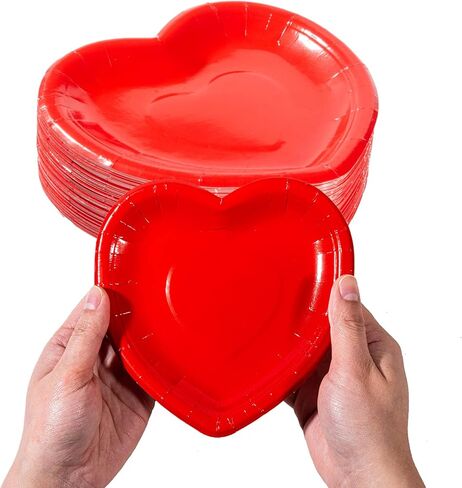 تعرف علي 60 قطعة من أطباق ورقية على شكل قلب لعيد الحب، مقاس 7 بوصات، أطباق حلوى على شكل قلب، أطباق ورقية على شكل قلب لديكور عيد الحب، ديكورات عيد الحب، لوازم حفلات عيد الحب، ديكور طاولة عيد الحب in Kuwait