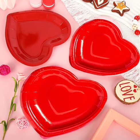 تعرف علي 60 قطعة من أطباق ورقية على شكل قلب لعيد الحب، مقاس 7 بوصات، أطباق حلوى على شكل قلب، أطباق ورقية على شكل قلب لديكور عيد الحب، ديكورات عيد الحب، لوازم حفلات عيد الحب، ديكور طاولة عيد الحب in Kuwait