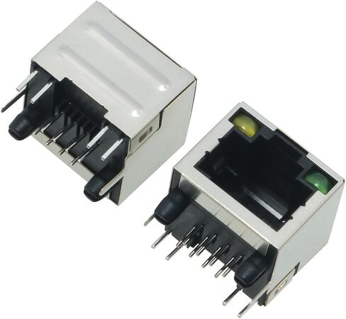 10 قطعة مقبس 56 8P8C RJ45 مع ضوء المؤشر المحمي وحدات شبكة PCB مقبس متفرع مع ضوء LED مقبس إيثرنت واجهة الشبكة مقعد رأس كريستال لكابل إيثرنت in Saudi Arabia