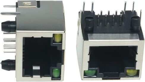10 قطعة مقبس 56 8P8C RJ45 مع ضوء المؤشر المحمي وحدات شبكة PCB مقبس متفرع مع ضوء LED مقبس إيثرنت واجهة الشبكة مقعد رأس كريستال لكابل إيثرنت in Saudi Arabia