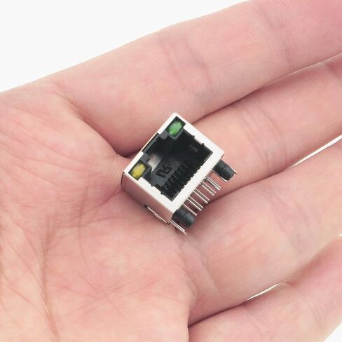 10 قطعة مقبس 56 8P8C RJ45 مع ضوء المؤشر المحمي وحدات شبكة PCB مقبس متفرع مع ضوء LED مقبس إيثرنت واجهة الشبكة مقعد رأس كريستال لكابل إيثرنت in Saudi Arabia