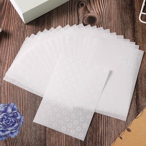 40 Sheets Translucent Vellum Paper, 4x5.7 Inch Embossed Vellum Paper Printable Vellum Transparent Paper Scrapbook Paper for DIY Crafts Cards Envelopes Journals in Saudi Arabia