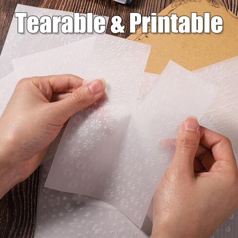 40 Sheets Translucent Vellum Paper, 4x5.7 Inch Embossed Vellum Paper Printable Vellum Transparent Paper Scrapbook Paper for DIY Crafts Cards Envelopes Journals in Saudi Arabia