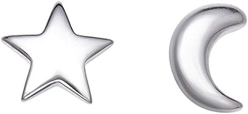 SLUYNZ 925 Sterling Silver Star Moon Studs Earrings for Women Teen Girls 8mm Small Star Earrings in Saudi Arabia