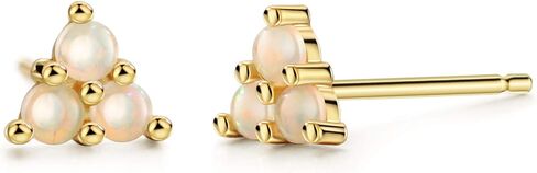 Michooyel Dainty S925 أوبال أقراط 18K مطلية بالذهب الفضة الاسترليني أقراط صغيرة التراص للنساء الفتيات in Kuwait