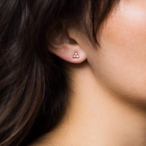 Michooyel Dainty S925 أوبال أقراط 18K مطلية بالذهب الفضة الاسترليني أقراط صغيرة التراص للنساء الفتيات in Kuwait