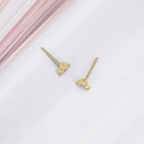 Michooyel Dainty S925 أوبال أقراط 18K مطلية بالذهب الفضة الاسترليني أقراط صغيرة التراص للنساء الفتيات in Kuwait