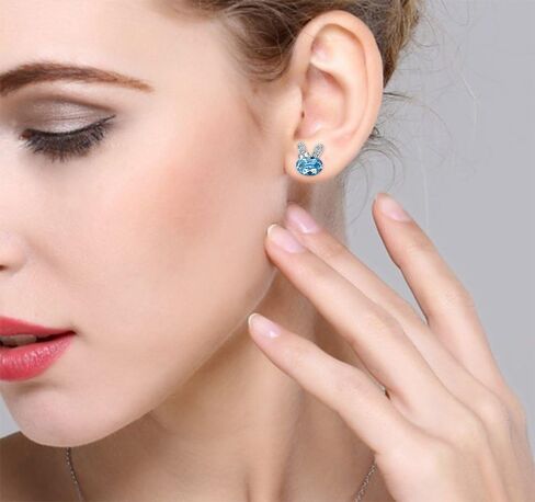EVER FAITH 925 Sterling Silver CZ Lovely Bunny Stud Earrings in Saudi Arabia