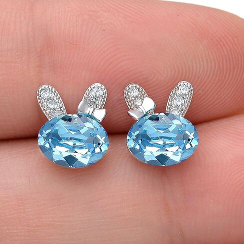 EVER FAITH 925 Sterling Silver CZ Lovely Bunny Stud Earrings in Saudi Arabia