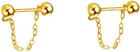 Minimalist Chain 20g Screw Back Tiny Barbell Stud Earrings for Women Girls S925 Sterling Silver Cartilage Conch Helix Small Hoop Studs Fashion Hypoallergenic Piercing Jewelry Gifts in Kuwait