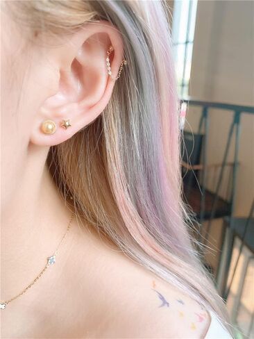 Minimalist Chain 20g Screw Back Tiny Barbell Stud Earrings for Women Girls S925 Sterling Silver Cartilage Conch Helix Small Hoop Studs Fashion Hypoallergenic Piercing Jewelry Gifts in Kuwait