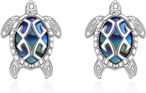 Turtle Earrings for Women Sterling Silver Sea Turtle Earrings Abalone Shell Stud Earrings Ocean Turtle Jewelry Gifts Birthday Gifts for Girls Wife Friend in Saudi Arabia