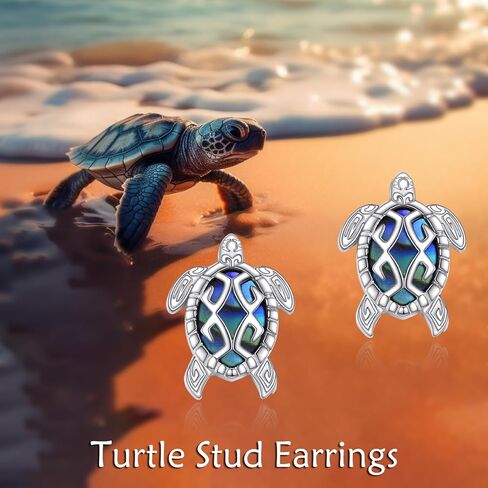 Turtle Earrings for Women Sterling Silver Sea Turtle Earrings Abalone Shell Stud Earrings Ocean Turtle Jewelry Gifts Birthday Gifts for Girls Wife Friend in Saudi Arabia