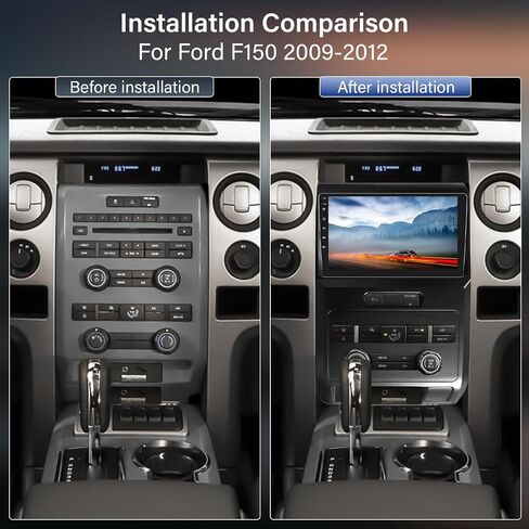 [2+64G] ستيريو سيارة Android 13 لسيارة Ford F150 F-150 2009-2012 مع Carplay اللاسلكي وAndroid Auto، راديو سيارة بشاشة لمس 9 بوصة مع راديو بلوتوث FM/RDS واي فاي GPS HiFi Dual USB+AHD كاميرا احتياطية in Kuwait
