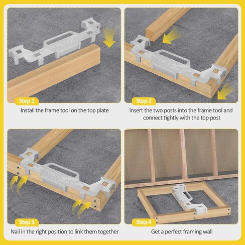 ybaymy 16 Inch Framing Tools Aluminum Framing Spacing Tool Wall Stud Layout Tool Stud Framing Jig for On-Center Precision Wall Stud Framing Measurement for Carpenters Framing Wall, Roofs in Saudi Arabia