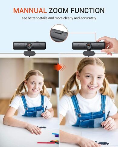 كاميرا ويب DEPSTECH D12 2K، كاميرا ويب مع ميكروفون لسطح المكتب، كاميرا ويب لأجهزة الكمبيوتر، كاميرا ويب USB متوافقة مع الكمبيوتر/سطح المكتب/الكمبيوتر المحمول/Mac، توصيل وتشغيل كاميرا الويب المتدفقة 【غطاء الخصوصية وحامل ثلاثي الأرجل】 in Kuwait