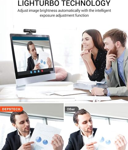 كاميرا ويب DEPSTECH D12 2K، كاميرا ويب مع ميكروفون لسطح المكتب، كاميرا ويب لأجهزة الكمبيوتر، كاميرا ويب USB متوافقة مع الكمبيوتر/سطح المكتب/الكمبيوتر المحمول/Mac، توصيل وتشغيل كاميرا الويب المتدفقة 【غطاء الخصوصية وحامل ثلاثي الأرجل】 in Kuwait