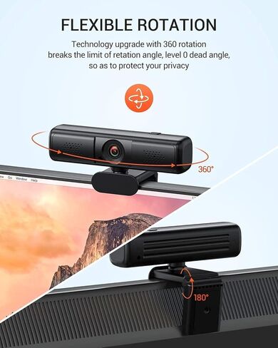 كاميرا ويب DEPSTECH D12 2K، كاميرا ويب مع ميكروفون لسطح المكتب، كاميرا ويب لأجهزة الكمبيوتر، كاميرا ويب USB متوافقة مع الكمبيوتر/سطح المكتب/الكمبيوتر المحمول/Mac، توصيل وتشغيل كاميرا الويب المتدفقة 【غطاء الخصوصية وحامل ثلاثي الأرجل】 in Kuwait