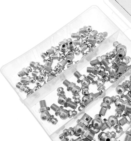 SING F LTD 220pcs Metric and SAE Thread Hydraulic Grease Fitting Assortment Kit with Divided Plastic Case for Straight Angled Nipple Set in Saudi Arabia
