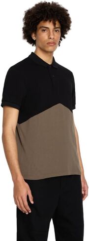 A｜X ARMANI EXCHANGE Men's Regular Fit Cotton Piquet Colorblock Polo in Saudi Arabia