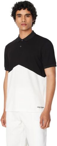 A｜X ARMANI EXCHANGE Men's Regular Fit Cotton Piquet Colorblock Polo in Saudi Arabia