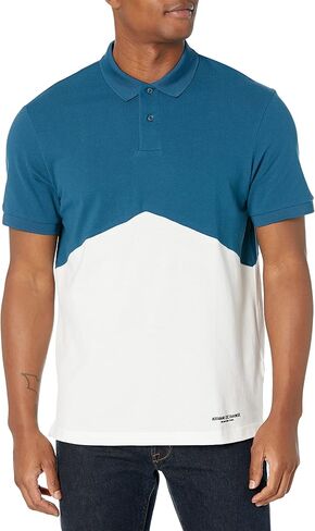 A｜X ARMANI EXCHANGE Men's Regular Fit Cotton Piquet Colorblock Polo in Saudi Arabia