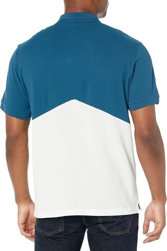 A｜X ARMANI EXCHANGE Men's Regular Fit Cotton Piquet Colorblock Polo in Saudi Arabia