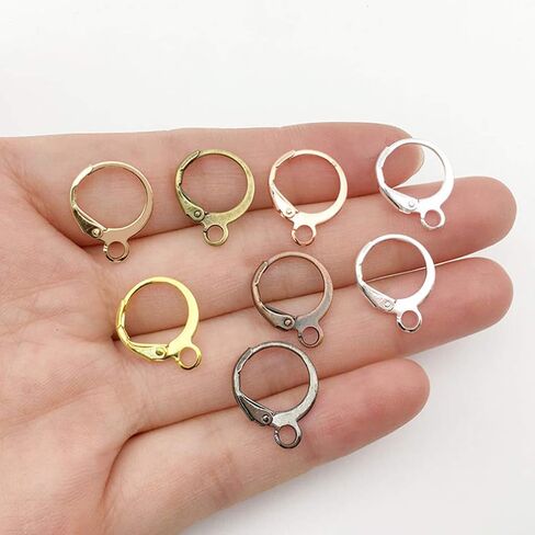 EXCEART 100pcs Round French Earhooks Plating Alloy Prevent Accessories Women's in Saudi Arabia