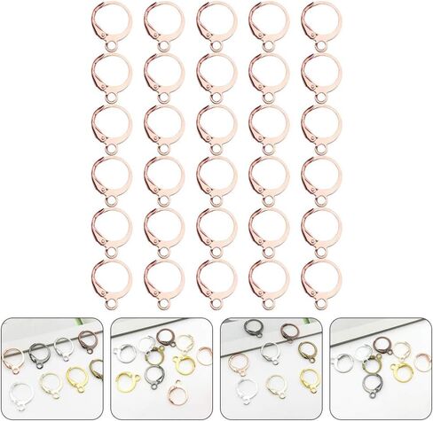 EXCEART 100pcs Round French Earhooks Plating Alloy Prevent Accessories Women's in Saudi Arabia