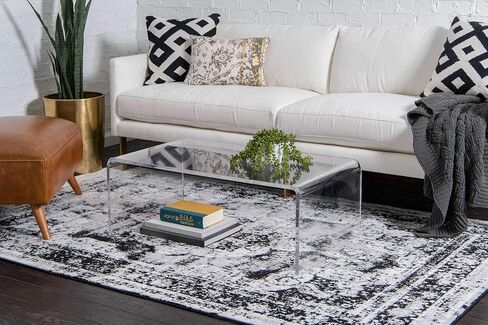 Unique Loom Sofia Collection Area Rug - Salle Garnier (6' 1" x 9' Rectangle, Black/ Ivory) in Saudi Arabia