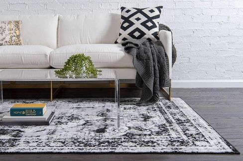 Unique Loom Sofia Collection Area Rug - Salle Garnier (6' 1" x 9' Rectangle, Black/ Ivory) in Saudi Arabia