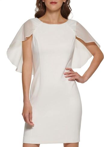 DKNY Women's Short Sleeve Combo Cape Dress in Saudi Arabia