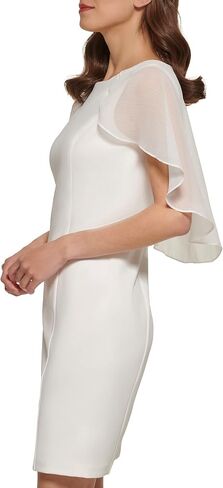 DKNY Women's Short Sleeve Combo Cape Dress in Saudi Arabia