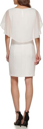 DKNY Women's Short Sleeve Combo Cape Dress in Saudi Arabia