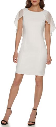 DKNY Women's Short Sleeve Combo Cape Dress in Saudi Arabia