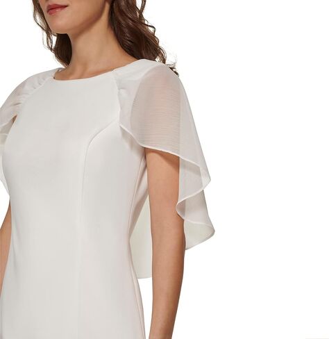 DKNY Women's Short Sleeve Combo Cape Dress in Saudi Arabia