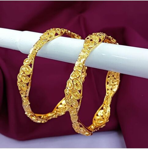 Efulgenz Gold Tone Indian Bangle Set for Women Dubai Style Bangle Set Indian Gold Tone Bangles Bracelet Indian Bridal Jewelry for Wedding Fashion Jewelry in Saudi Arabia