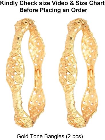 Efulgenz Gold Tone Indian Bangle Set for Women Dubai Style Bangle Set Indian Gold Tone Bangles Bracelet Indian Bridal Jewelry for Wedding Fashion Jewelry in Saudi Arabia