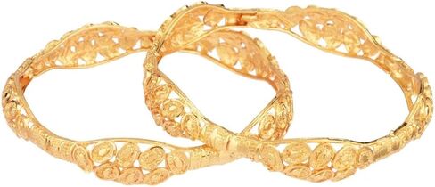 Efulgenz Gold Tone Indian Bangle Set for Women Dubai Style Bangle Set Indian Gold Tone Bangles Bracelet Indian Bridal Jewelry for Wedding Fashion Jewelry in Saudi Arabia