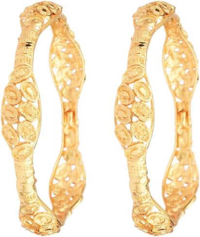 Efulgenz Gold Tone Indian Bangle Set for Women Dubai Style Bangle Set Indian Gold Tone Bangles Bracelet Indian Bridal Jewelry for Wedding Fashion Jewelry in Saudi Arabia