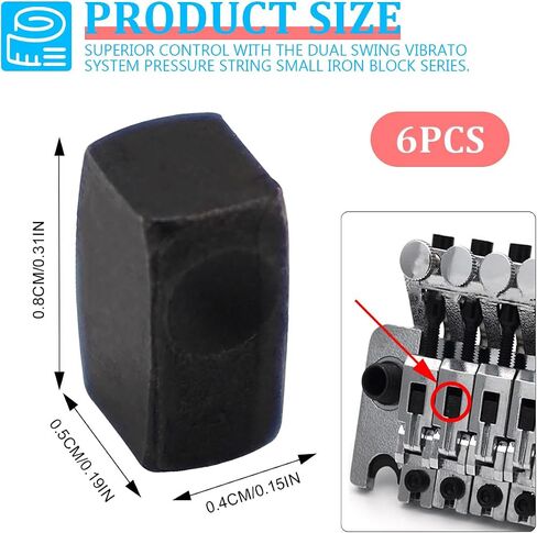 DOERDO 6Pcs Electric Guitar Tremolo Bridge Saddle Pro String Lock Insert Blocks, Floyd Rose Block Floyd Rose Saddle Blocks, Black, 0.31x0.19x0.15Inch in Saudi Arabia