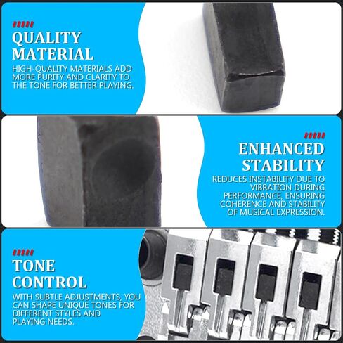 DOERDO 6Pcs Electric Guitar Tremolo Bridge Saddle Pro String Lock Insert Blocks, Floyd Rose Block Floyd Rose Saddle Blocks, Black, 0.31x0.19x0.15Inch in Saudi Arabia