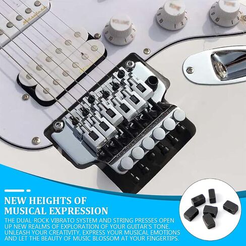 DOERDO 6Pcs Electric Guitar Tremolo Bridge Saddle Pro String Lock Insert Blocks, Floyd Rose Block Floyd Rose Saddle Blocks, Black, 0.31x0.19x0.15Inch in Saudi Arabia