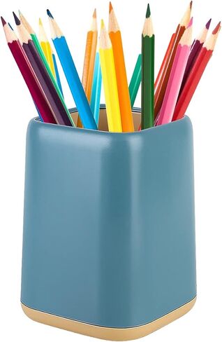 Fashion Pen and Pencil Holder, Pencil Cup for Kids or Makeup Brush Holder for Women, Durable Stand Desk Organizer Storage Gift for Office, Classroom, Home（ Light green ） in Saudi Arabia
