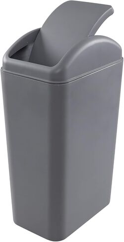 13 Liter Small Wastebasket, Grey Disposal Waste Bin, Trash Can for Bathroom, Bedroom, Kitchen, Office, Dorm in Saudi Arabia
